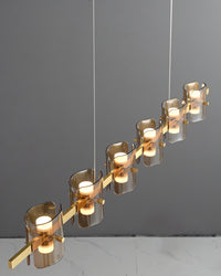 WOMO Glass Brass Linear Chandelier-WM2219B