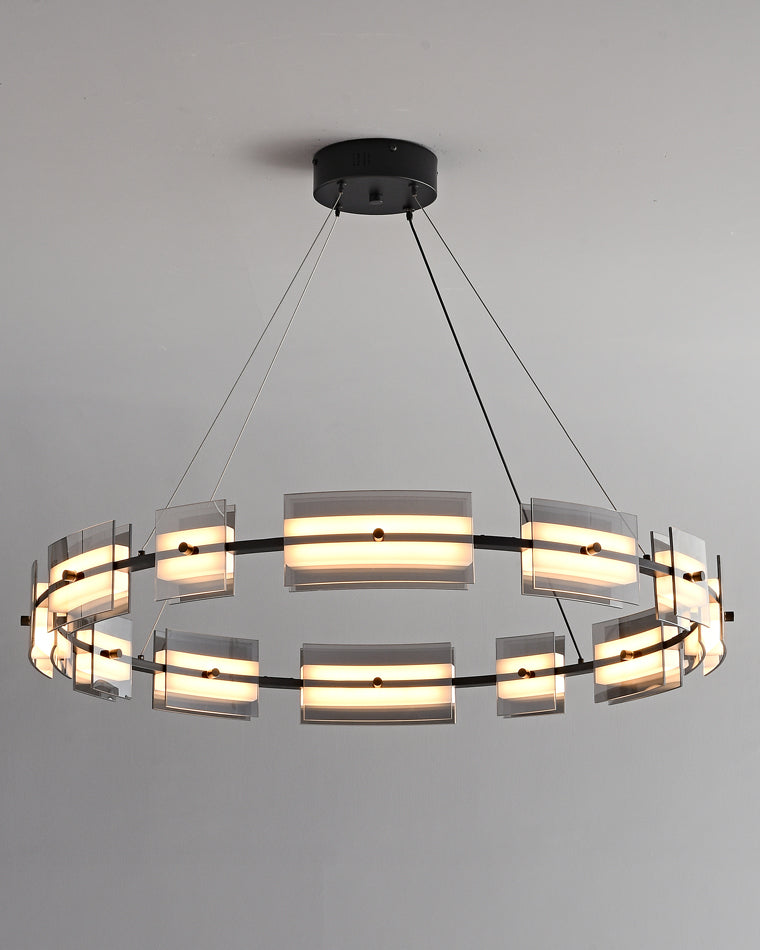 WOMO Tiered Circles Glass Chandelier-WM2220