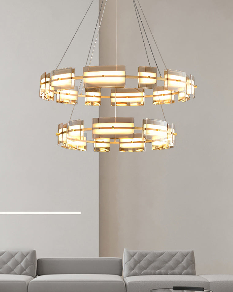 WOMO Tiered Circles Glass Chandelier-WM2220