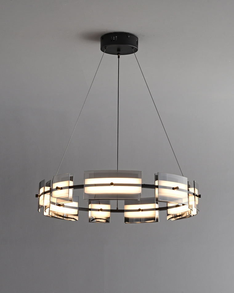 WOMO Tiered Circles Glass Chandelier-WM2220