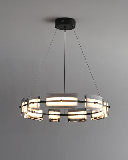 WOMO Tiered Circles Glass Chandelier-WM2220