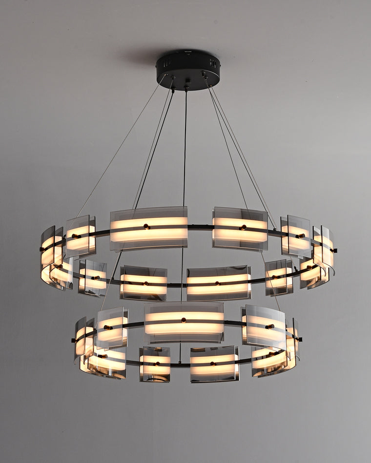 WOMO Tiered Circles Glass Chandelier-WM2220