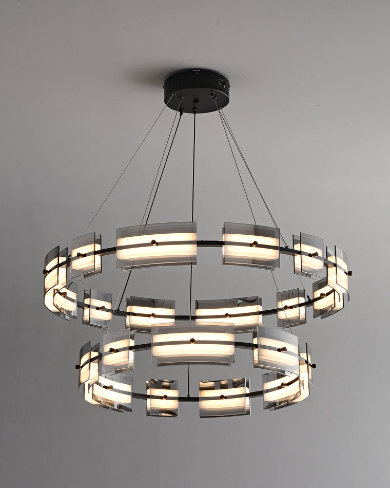 WOMO Tiered Circles Glass Chandelier-WM2220