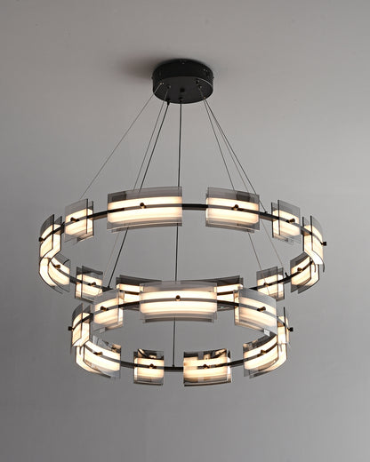 WOMO Tiered Circles Glass Chandelier-WM2220