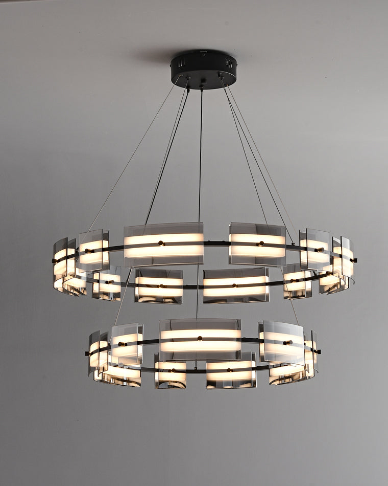 WOMO Tiered Circles Glass Chandelier-WM2220