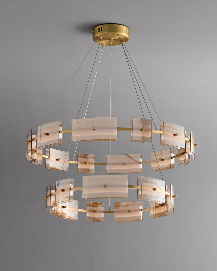 WOMO Tiered Circles Glass Chandelier-WM2220