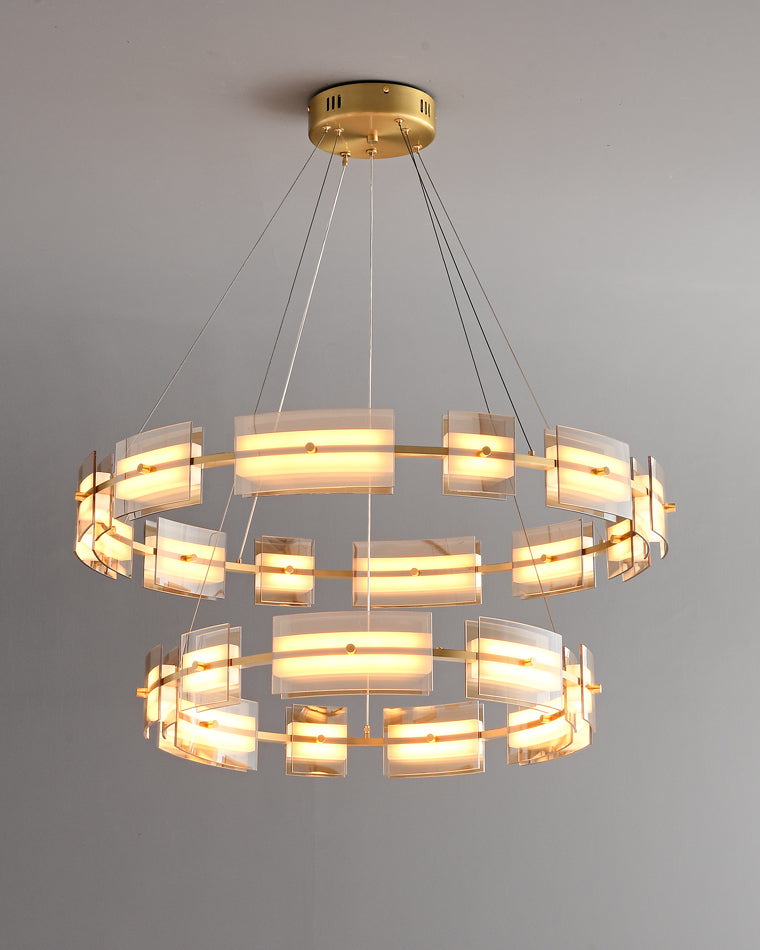 WOMO Tiered Circles Glass Chandelier-WM2220