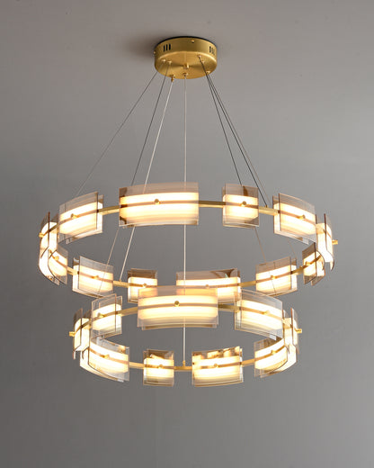 WOMO Tiered Circles Glass Chandelier-WM2220