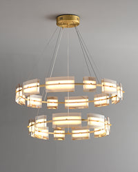 WOMO Modern Tiered Glass Chandelier-WM2220
