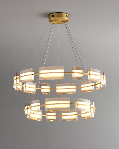 WOMO Tiered Circles Glass Chandelier-WM2220