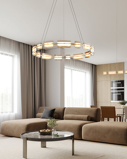 WOMO Tiered Circles Glass Chandelier-WM2220