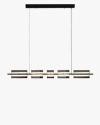 WOMO Amber/Smoked Glass Linear Chandelier-WM2221