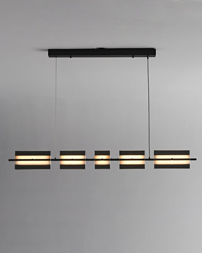 WOMO Amber/Smoked Glass Linear Chandelier-WM2221