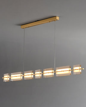 WOMO Amber/Smoked Glass Linear Chandelier-WM2221