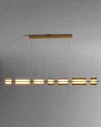 WOMO Amber/Smoked Glass Linear Chandelier-WM2221