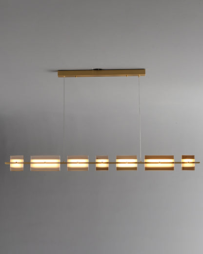 WOMO Amber/Smoked Glass Linear Chandelier-WM2221