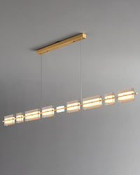 WOMO Amber/Smoked Glass Linear Chandelier-WM2221