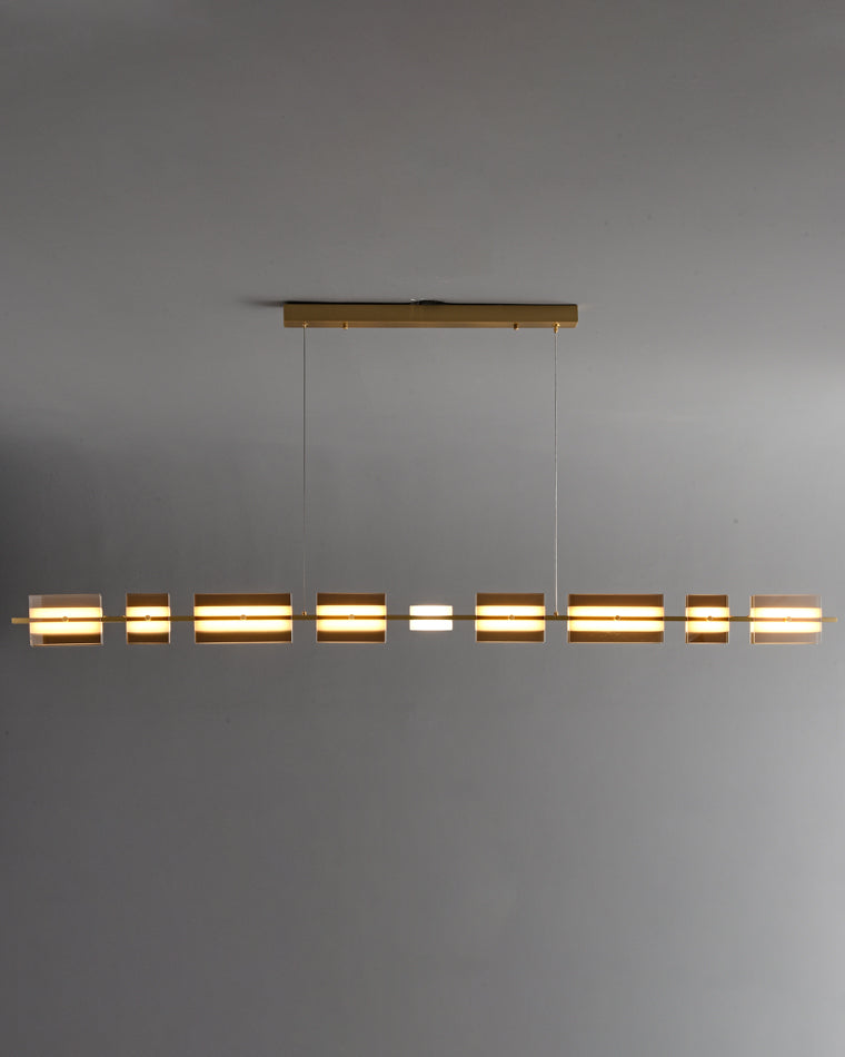 WOMO Amber/Smoked Glass Linear Chandelier-WM2221