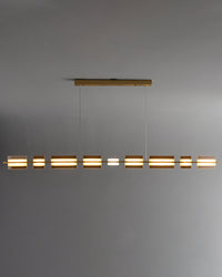 WOMO Amber/Smoked Glass Linear Chandelier-WM2221