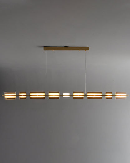 WOMO Amber/Smoked Glass Linear Chandelier-WM2221