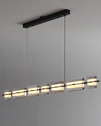 WOMO Amber/Smoked Glass Linear Chandelier-WM2221