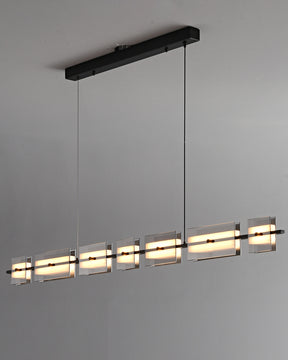 WOMO Amber/Smoked Glass Linear Chandelier-WM2221