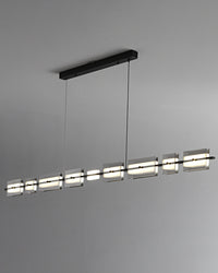 WOMO Amber/Smoked Glass Linear Chandelier-WM2221