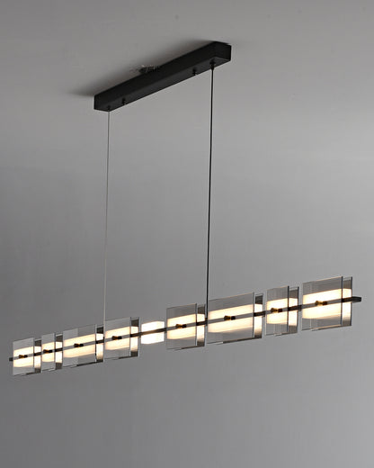 WOMO Amber/Smoked Glass Linear Chandelier-WM2221