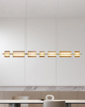 WOMO Amber/Smoked Glass Linear Chandelier-WM2221