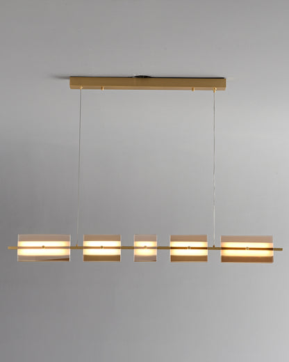 WOMO Amber/Smoked Glass Linear Chandelier-WM2221