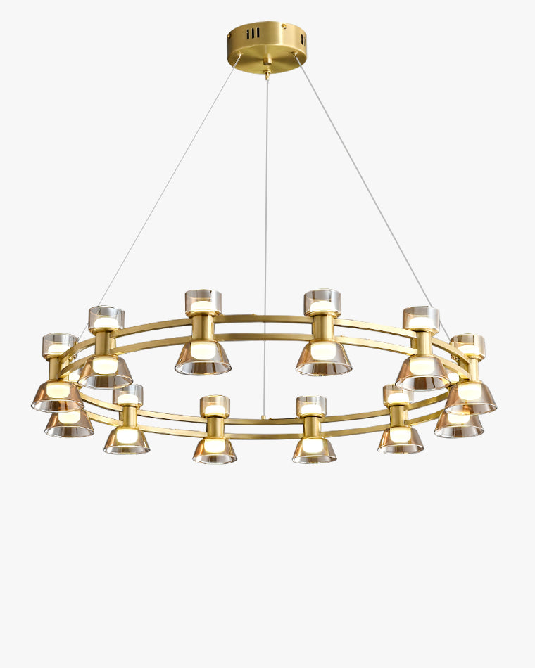 WOMO Double Circular Brass Chandelier-WM2224