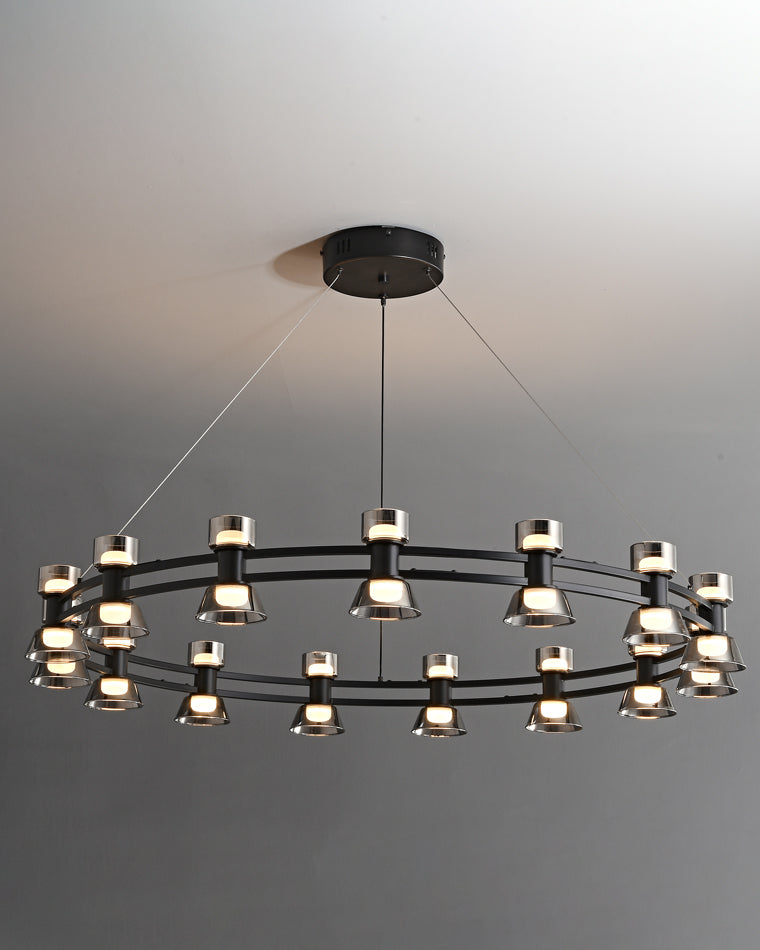 WOMO Double Circular Brass Chandelier-WM2224