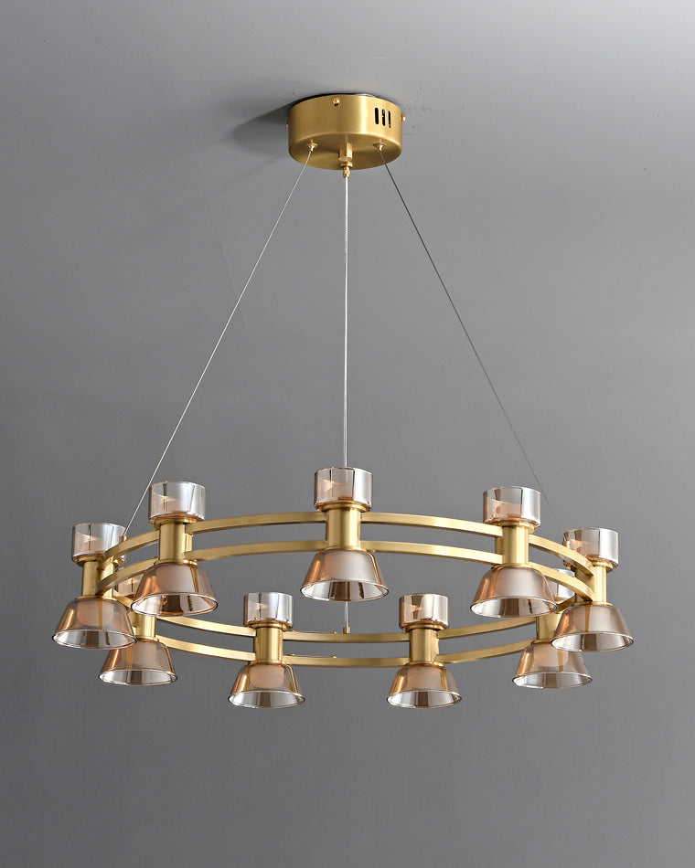 WOMO Double Circular Brass Chandelier-WM2224