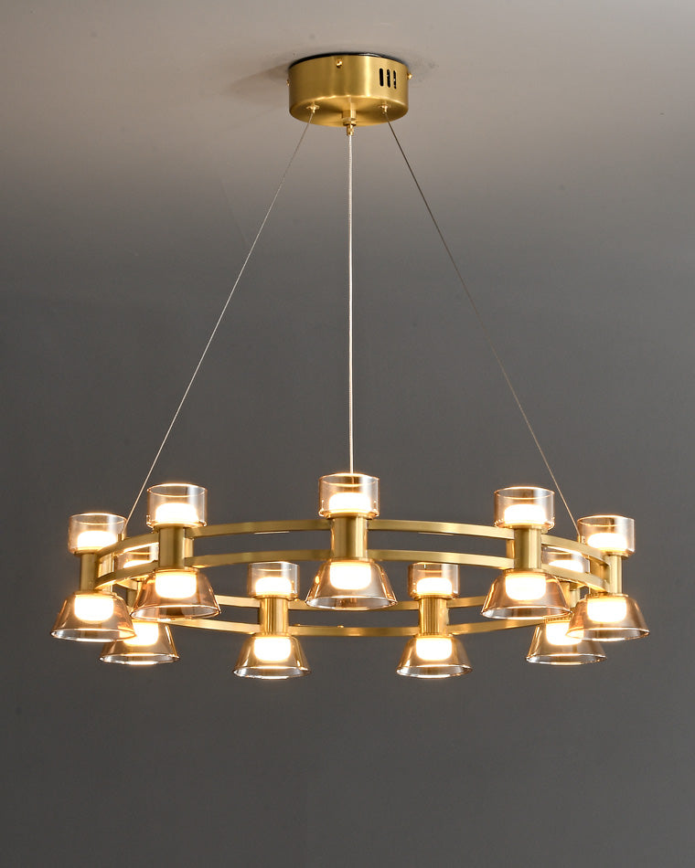 WOMO Double Circular Brass Chandelier-WM2224