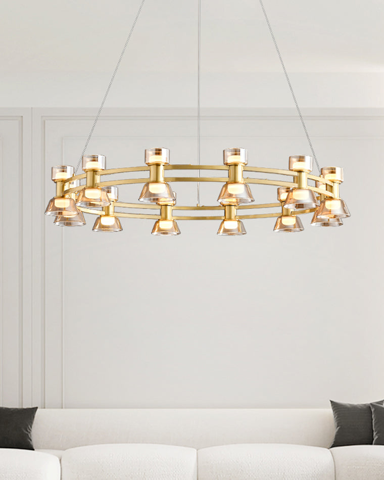 WOMO Double Circular Brass Chandelier-WM2224