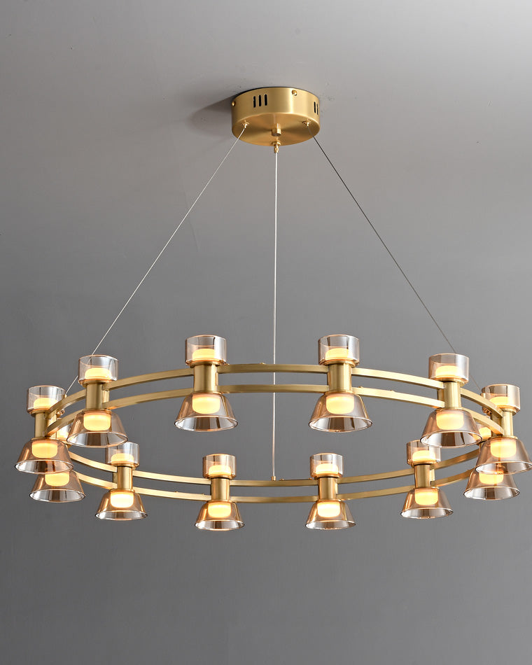 WOMO Double Circular Brass Chandelier-WM2224