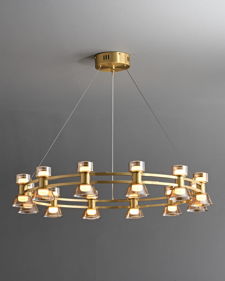 WOMO Double Circular Brass Chandelier-WM2224