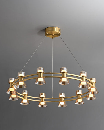 WOMO Double Circular Brass Chandelier-WM2224