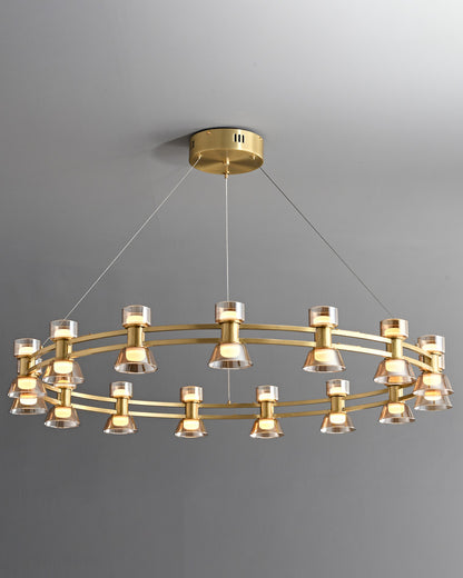 WOMO Double Circular Brass Chandelier-WM2224