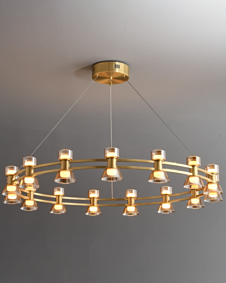 WOMO Double Circular Brass Chandelier-WM2224