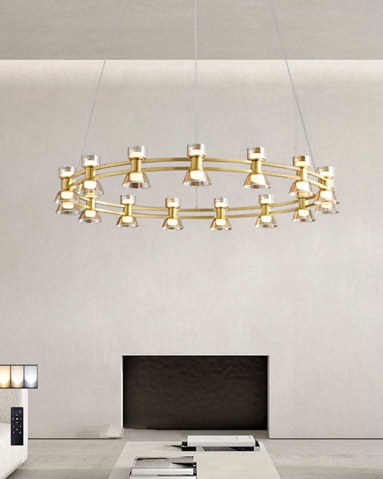 WOMO Double Circular Brass Chandelier-WM2224