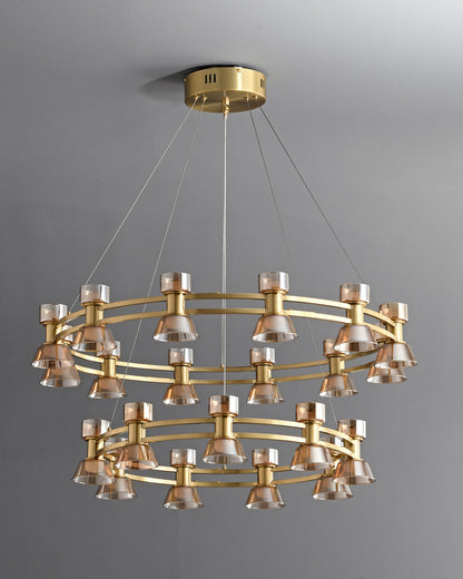 WOMO Double Circular Brass Chandelier-WM2224