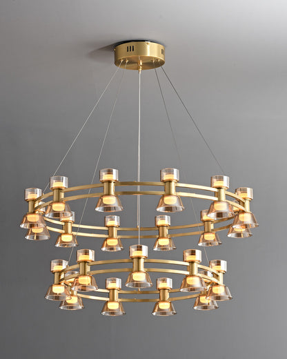 WOMO Double Circular Brass Chandelier-WM2224