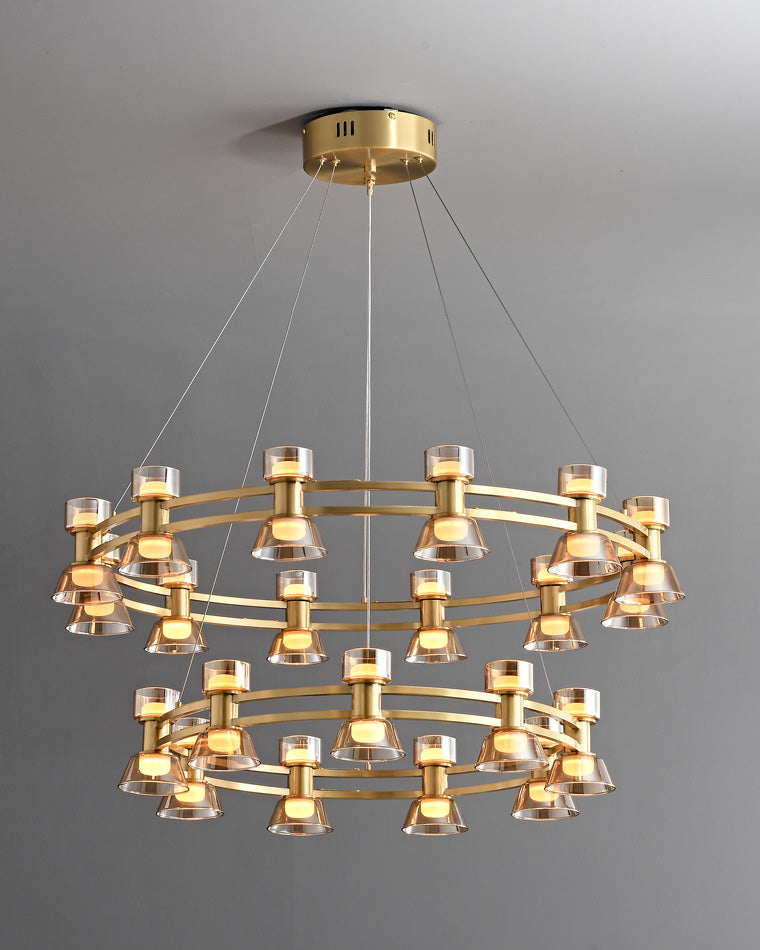 WOMO Double Circular Brass Chandelier-WM2224