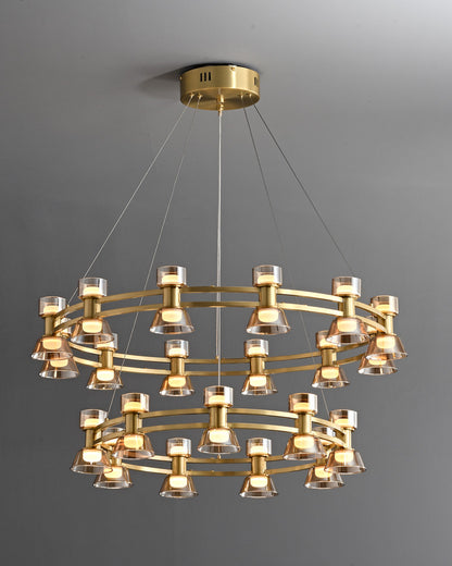 WOMO Double Circular Brass Chandelier-WM2224