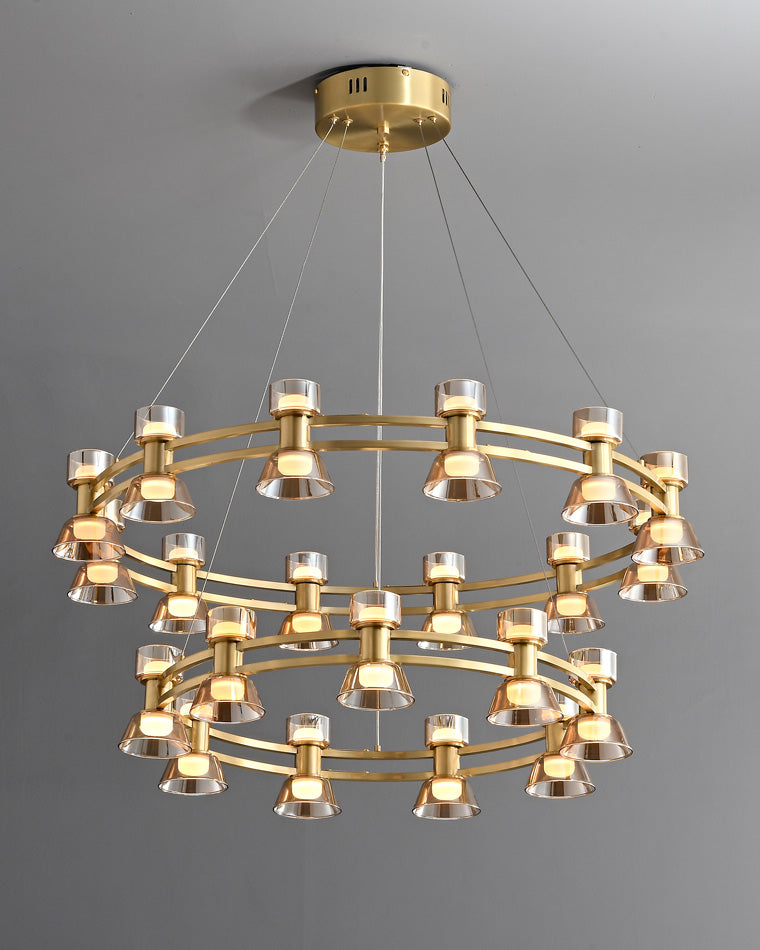 WOMO Double Circular Brass Chandelier-WM2224