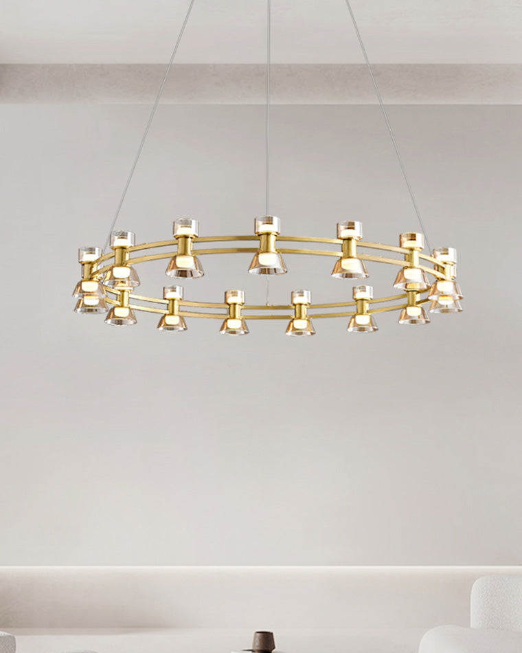 WOMO Double Circular Brass Chandelier-WM2224