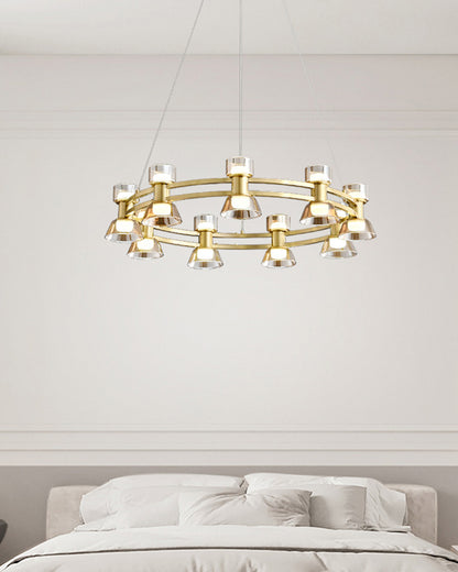 WOMO Double Circular Brass Chandelier-WM2224