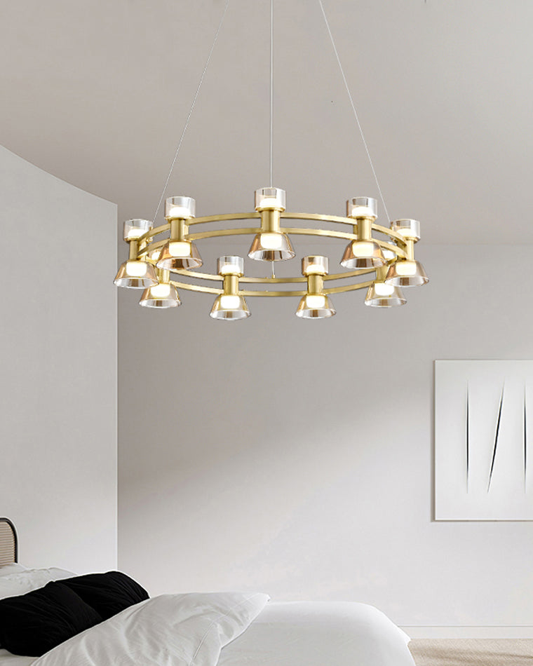 WOMO Double Circular Brass Chandelier-WM2224