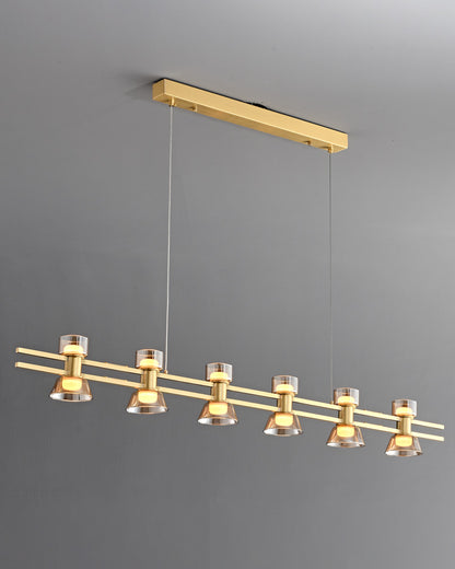 WOMO Brass Linear Chandelier-WM2225